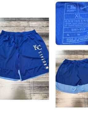 Nike Dri Fit Kansas City Royals MLB Shorts Men’s XL Blue Drawstring (Inseam 8)